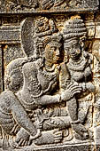 Prambanan - Ramayana reliefs on Shiva Temple. Scene 9 - Dasharatha and Kaikeyi. 